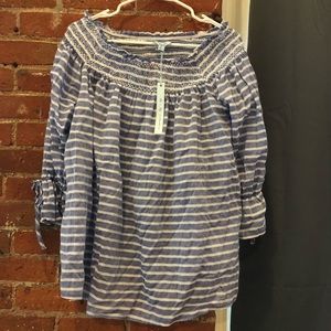 She + Sky off the shoulder top